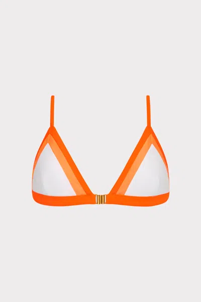 Milly Cabana Positano Color Block Bikini Top In Mango