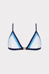 Milly Cabana Positano Color Block Bikini Top In Navy