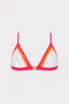 Milly Cabana Positano Color Block Bikini Top In Pink