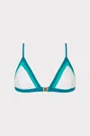 Milly Cabana Positano Color Block Bikini Top In Sea Green