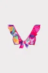 Milly Women's Rainbow Waterfall Ruffled Bikini Top In Multicolor