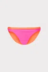 Milly Cabana Scala Reversible Bikini Bottom In Pink/orange