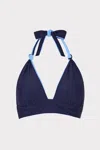 Milly Cabana Scala Reversible Bikini Top In Mineral Blue/navy