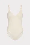 Milly Cabana Shimmer Texture Braided One Piece In Tan