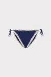 Milly Cabana  Solid Bikini Bottom In Navy