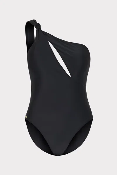 Milly Cabana  Solid Carvico Vita Cutout One Piece In Black