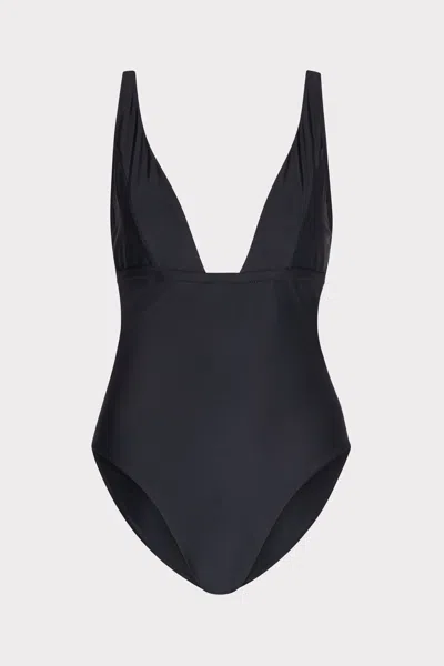 Milly Cabana Solid One Piece In Black