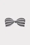 Milly Cabana Stripe Knot Bandeau Bikini Top In Black/white