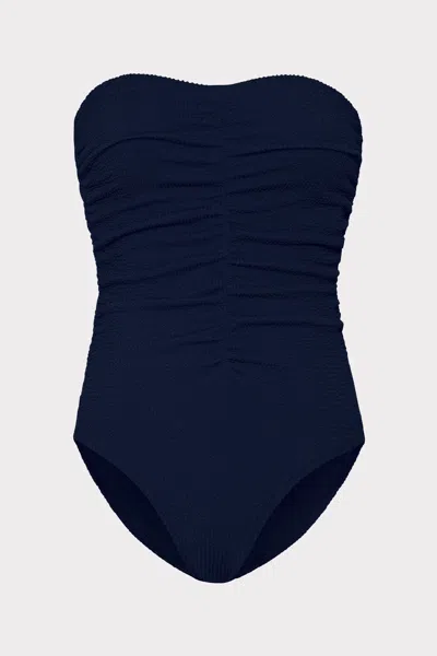 Milly Cabana Textured Ruched One Piece