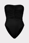 Milly Women's Ruched Strapless One-piece Swimsuit In Black