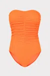 Milly Smocked One-piece In Neon Orange