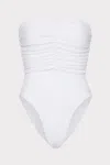 Milly Cabana  Textured Ruched One Piece In White