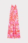 Milly Cabana Under The Sea Halter Maxi Cover-up Dress In Pink