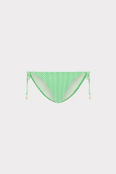 Milly Cabana Verde Chevron Bikini Bottom In Green