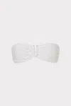 Milly Women's Verone Textured Waves Bandeau Bikini Top In White