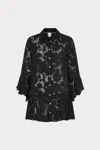 Milly Cabana Vierra Rose Burnout Cover-up Dress In Black