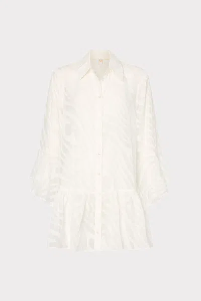 Milly Cabana Vierra Zebra Burnout Cover-up Dress In White