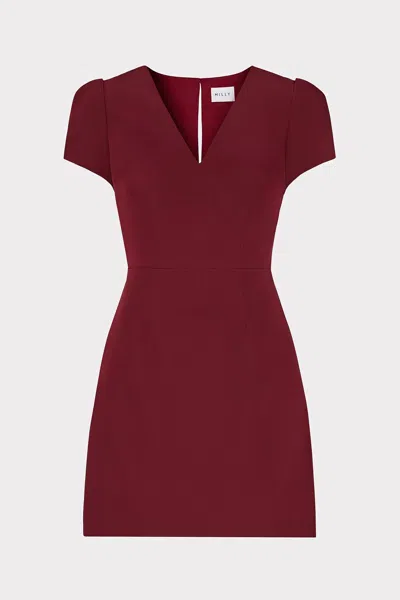 Milly Cady Atalie Mini Dress In Wine