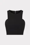 Milly Cady Sleeveless Crop Top In Black