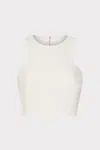 Milly Cady Sleeveless Crop Top In Ecru