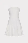 Milly Women's Cameron Solid Linen Strapless Dress In White