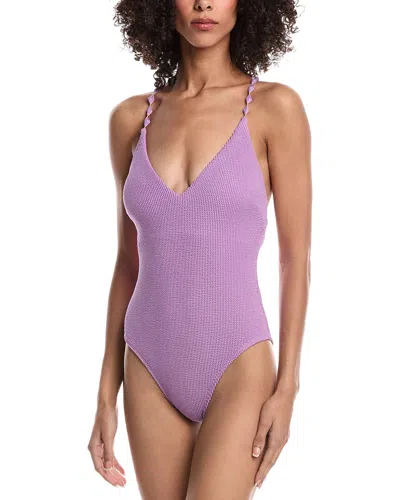 Milly Cannes Beaded Strap One-piece In Purple