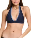 Milly Carvico Crochet Halter Top In Blue