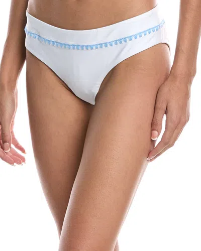 Milly Carvico With Crochet Stitch Bikini Bottom In White