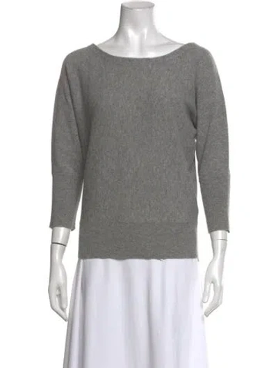 Pre-owned Milly Cashmere Bateau Neckline Sweater In Grey