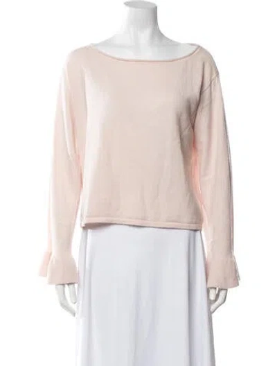 Pre-owned Milly Cashmere Bateau Neckline Sweater In Pink