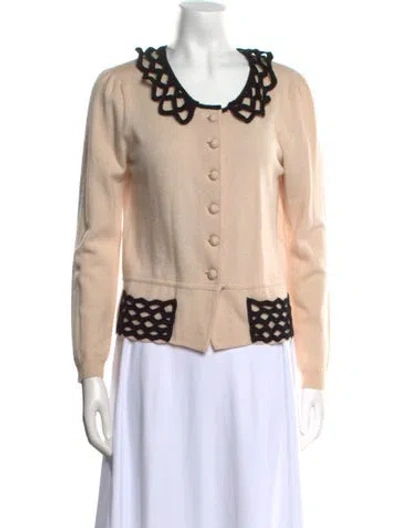 Pre-owned Milly Cashmere Colorblock Pattern Sweater In Neutral