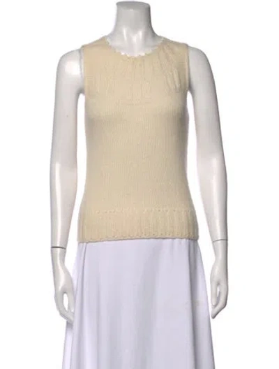 Pre-owned Milly Cashmere Crew Neck Sweater In Neutrals
