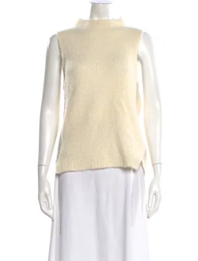 Pre-owned Milly Cashmere Mock Neck Sweater In Neutrals