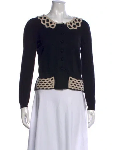 Pre-owned Milly Cashmere Open Front Sweater In Black