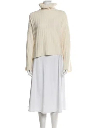 Pre-owned Milly Cashmere Turtleneck Sweater In Neutral