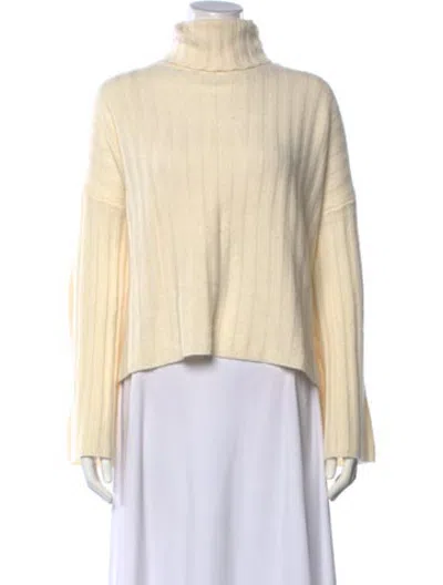 Pre-owned Milly Cashmere Turtleneck Sweater In Neutrals