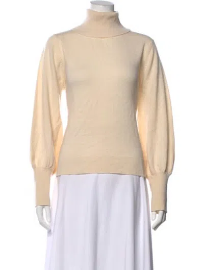 Pre-owned Milly Cashmere Turtleneck Sweater In Neutrals