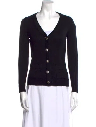 Pre-owned Milly Cashmere V-neck Sweater In Black