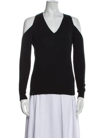 Pre-owned Milly Cashmere V-neck Sweater In Black