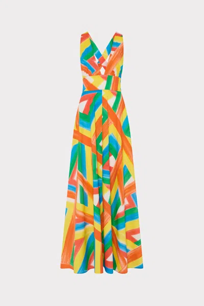 Milly Catarina Multi Stripe Poplin Maxi Dress