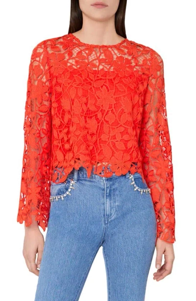 Milly Catelyn Lace Top In Coral