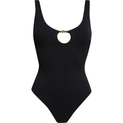 Milly Center Bead One-piece Swimsuit In Black
