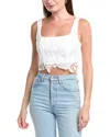 Milly Chay Summer Floral Lace Crop Top In White
