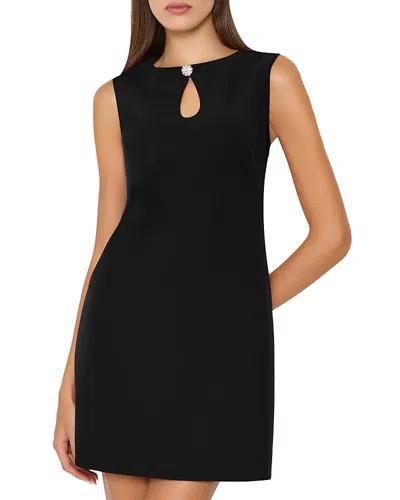 Milly Coco Crepe Mini Dress In Black