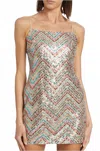 Milly Colette Chevron Mini Dress In Multi In Multi