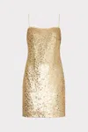 Milly Colette Dot Sequin Mini Dress In Gold