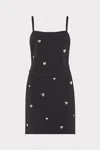 Milly Colette Heart Applique Mini Dress In Black
