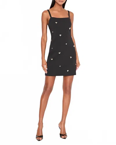 Milly Colette Heart-embellished Mini Dress In Black