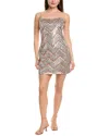 Milly Colette Chevron Mini Dress In Multi In Multi