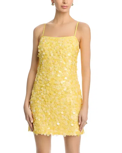 Milly Colette Sequin Mini Dress In Yellow